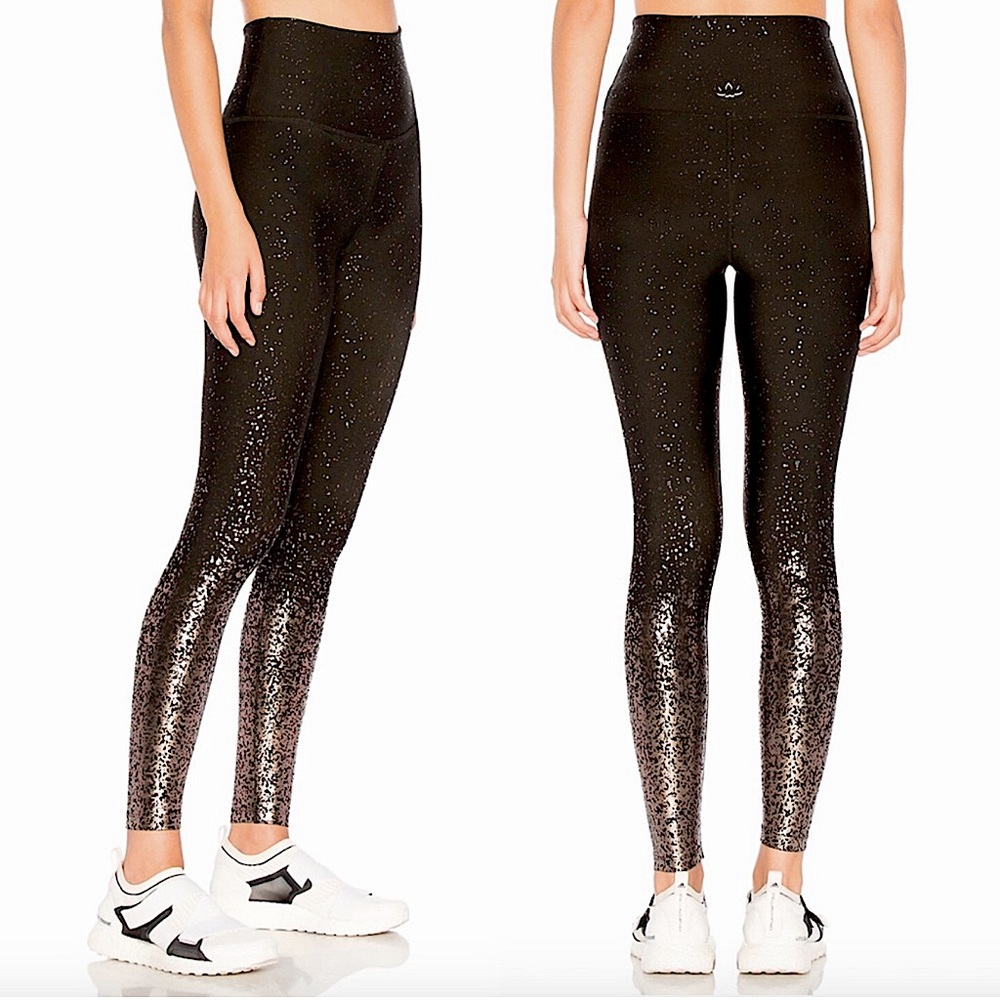 Beyond Yoga Alloy Ombre High Waisted Leggings in Black Gunmetal Speckle Size M